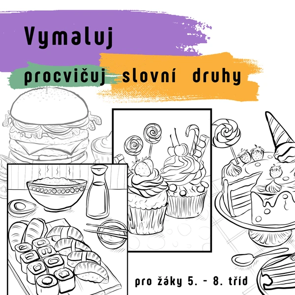 Vymaluj - procvičuj slovní druhy