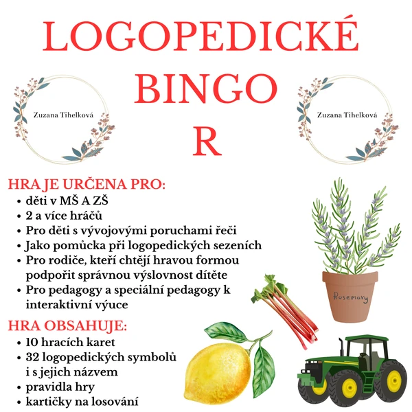 Logopedické bingo - R