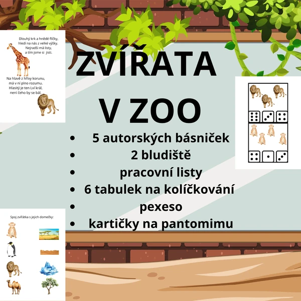 Zvířata v ZOO - pracovní listy 