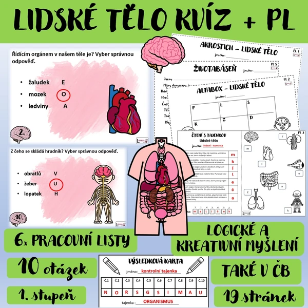 Lidské tělo - edukativní kvíz + PL 