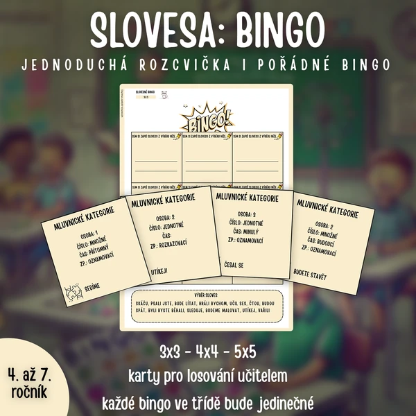 SLOVESA: BINGO (mluvnické kategorie - rozcvičky i pořádné bingo)