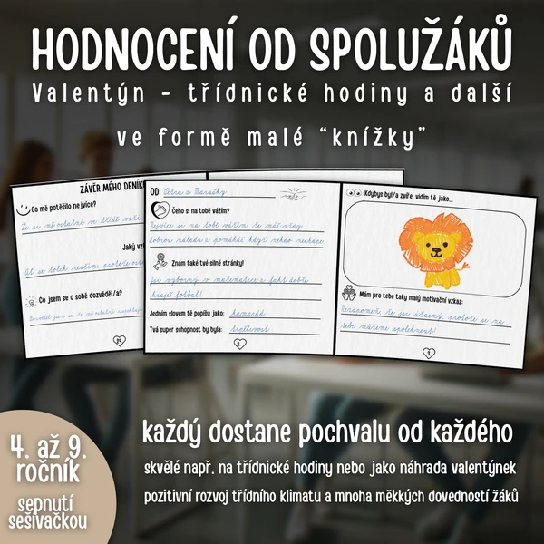 HODNOCENÍ OD SPOLUŽÁKŮ: mini kniha (24 stran)