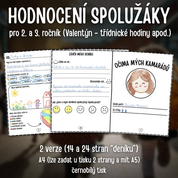 HODNOCENÍ OD SPOLUŽÁKŮ: malá kniha (2. a 3. ročník)