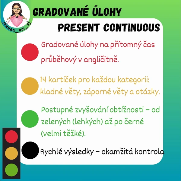 AJ - present continuous - gradované úlohy