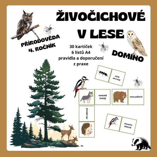 DOMINO - Živočichové v lese
