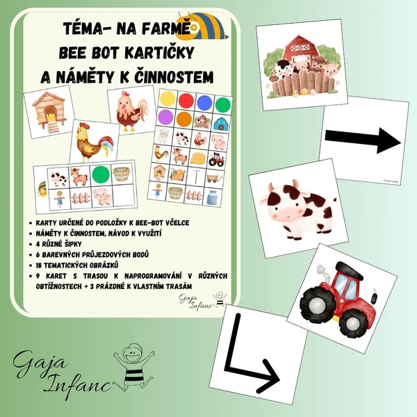 🐄 Kartičky pro Bee-bota na téma Na farmě 🚜
