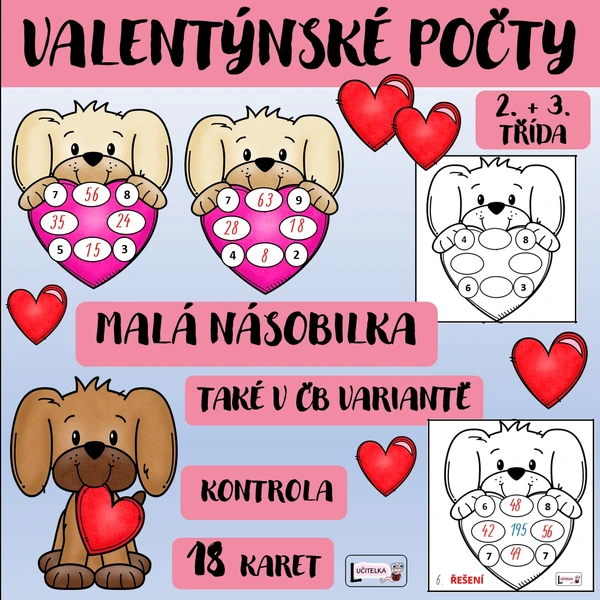 Valentýn - pejsci s násobilkou 
