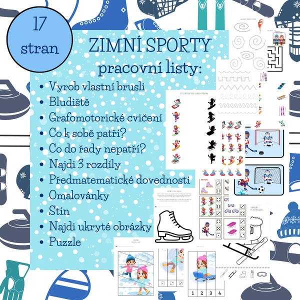 ZIMNÍ SPORTY - pracovní listy