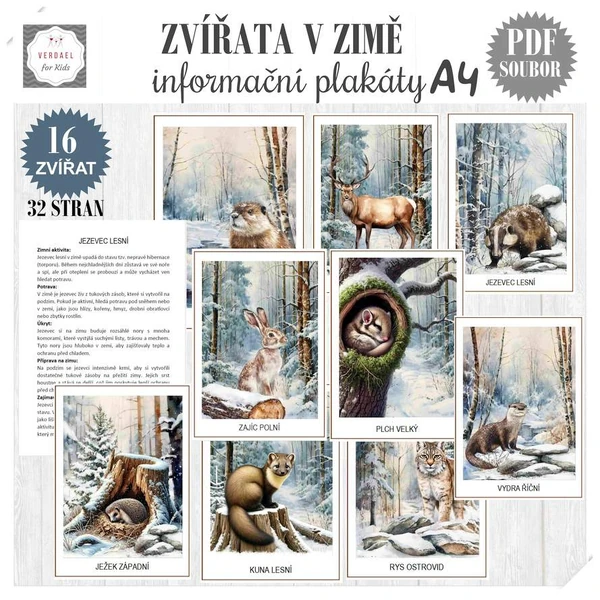 INFORMAČNÍ PLAKÁTY ZVÍŘATA V ZIMĚ