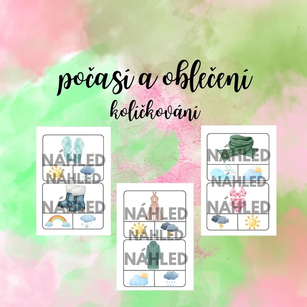 Počasí a oblečení - kolíčkování