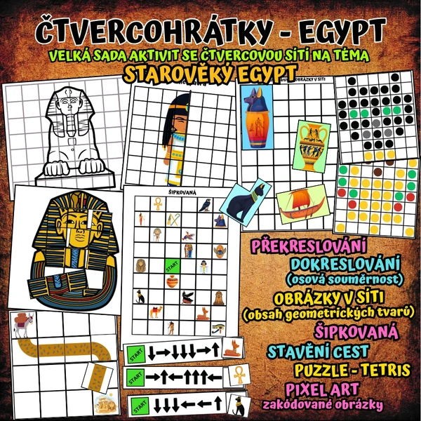 ČTVERCOHRÁTKY - EGYPT (čtvercová síť)
