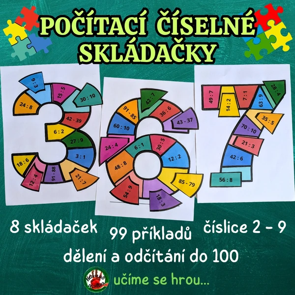 POČÍTACÍ ČÍSELNÉ SKLÁDAČKY (dělení, odčítání)