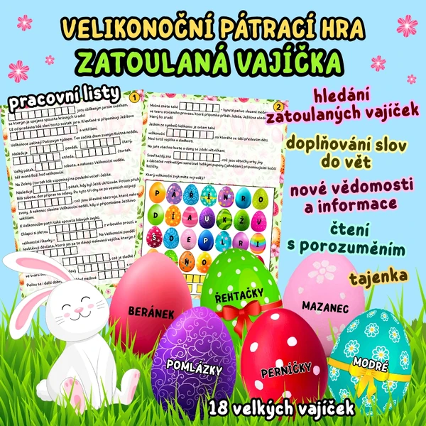 VELIKONOČNÍ PÁTRACÍ HRA - ZATOULANÁ VAJÍČKA