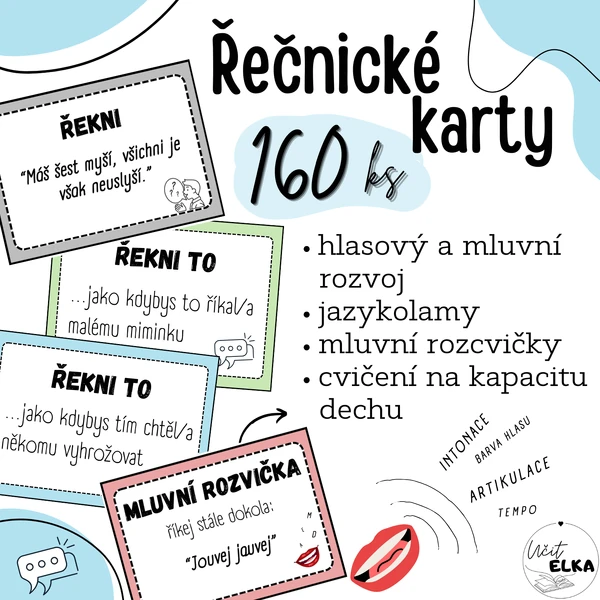 Řečnické kartičky - mluvní a hlasový rozvoj