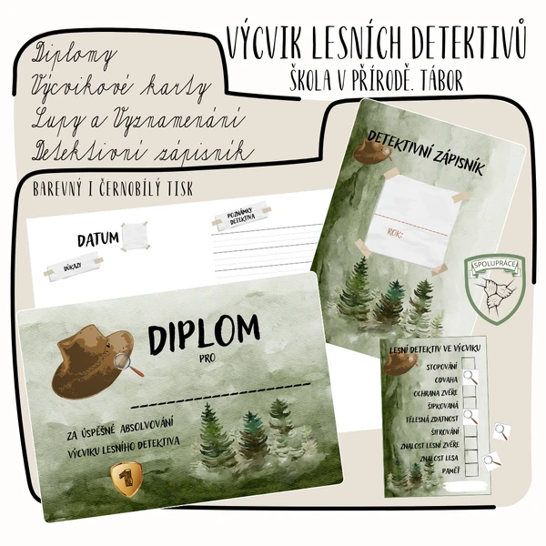 Výcvik lesních detektivů - škola v přírodě, tábor