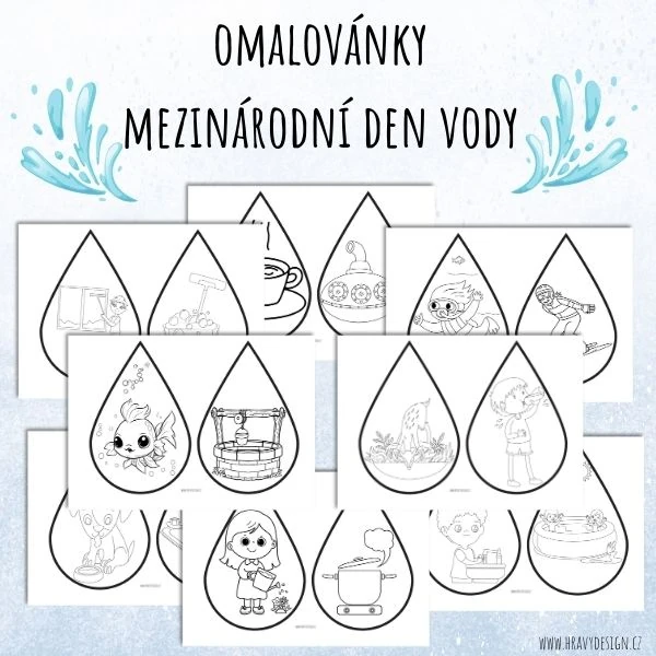 Den vody - omalovánky
