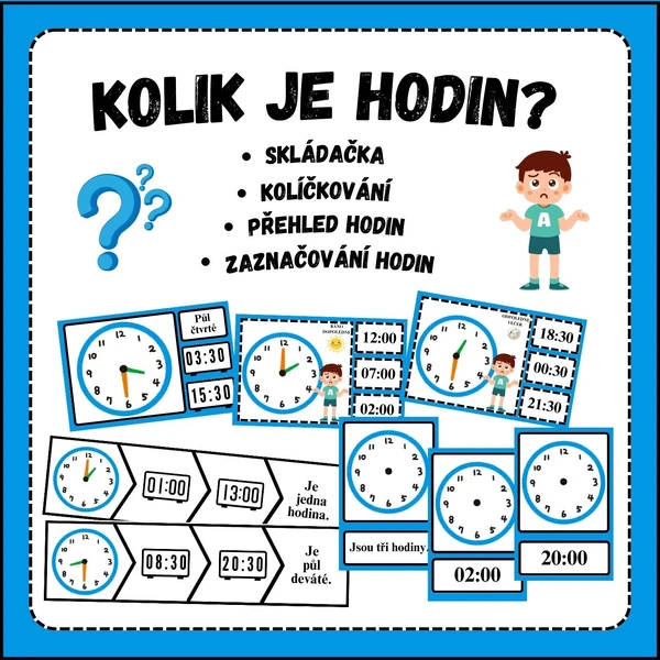Kolik je hodin? Poznáváme čas (půl, celá).