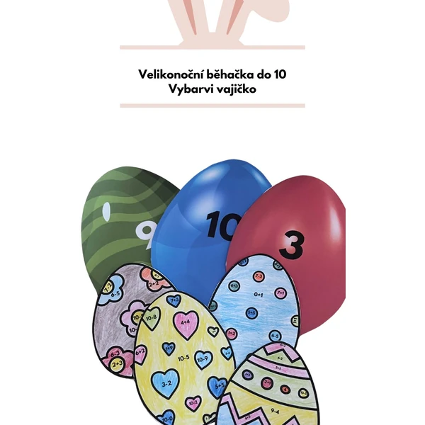Velikonoční běhačka do 10. Vybarvi vajíčko.