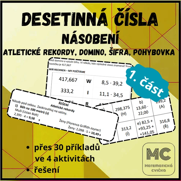 Desetinná čísla - násobení - 1. část