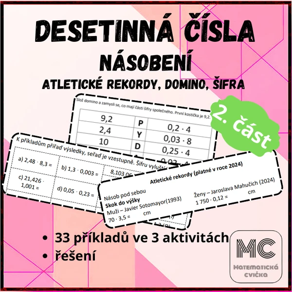 Desetinná čísla - násobení - 2. část