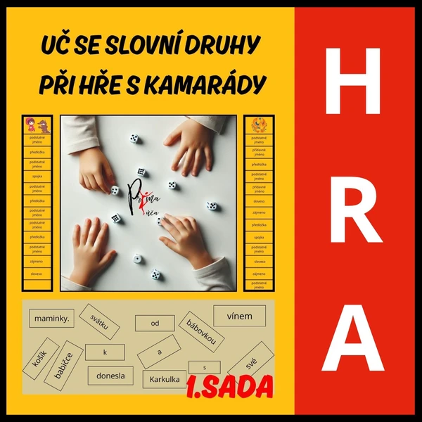 SLOVNÍ DRUHY - HRA DO DVOJIC I TROJIC - poznávání s tematikou českých pohádek - 1. sada