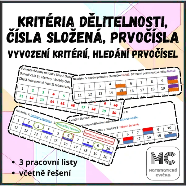 Kritéria dělitelnosti, prvočísla, čísla složená