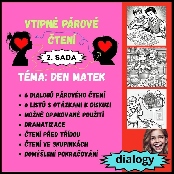 DEN MATEK - vtipné párové čtení - 2. sada, příprava pro učitele: diskuze, emoční výchova