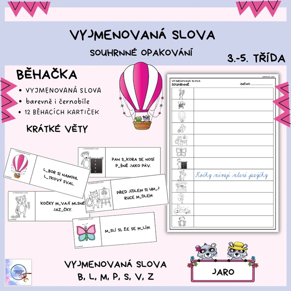 BĚHAČKA JARO Vyjmenovaná slova - B, L, M, P, S, V, Z 