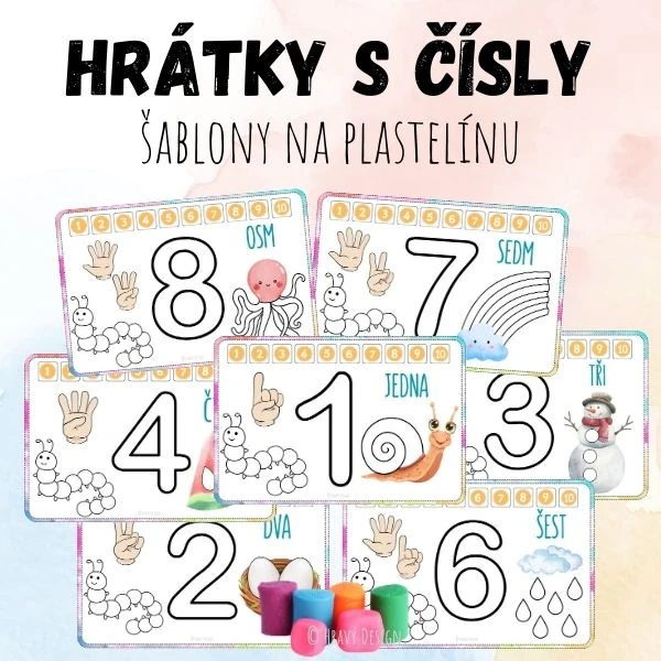 Čísla - hrátky s plastelínou 