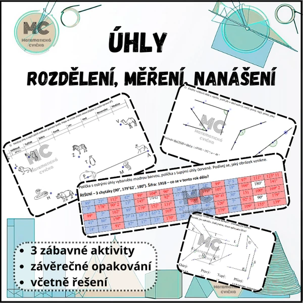 Úhly - rozdělení, měření, nanášení