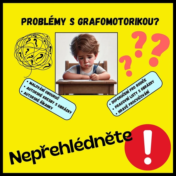 Grafomotorika – pracovní listy pro rozvoj mozkových hemisfér a cviků k psaní