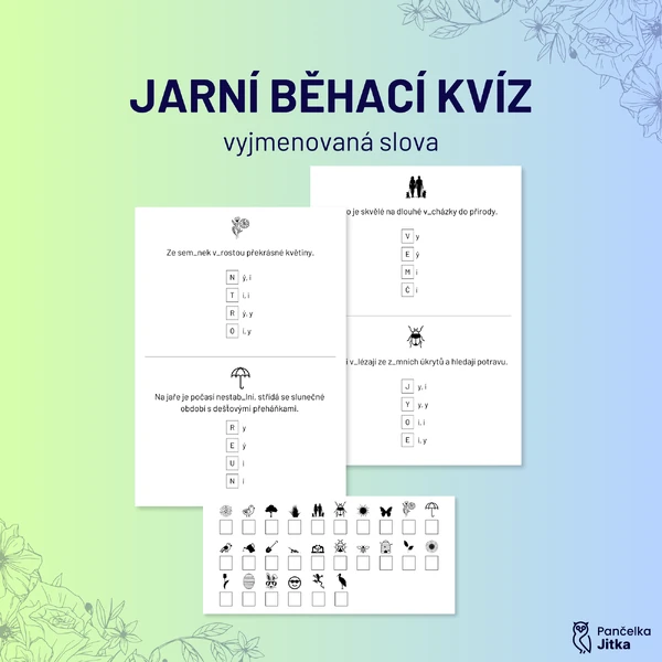 Jarní běhací kvíz - vyjmenovaná slova
