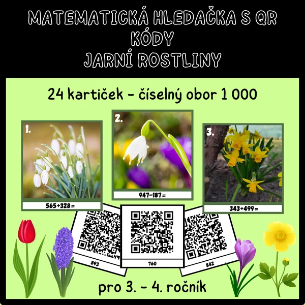 Matematická hledačka s QR kódy - jarní rostliny