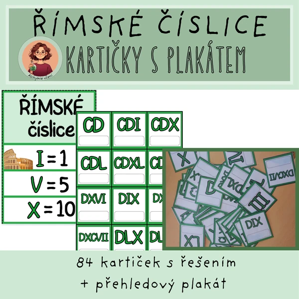 Římské číslice - kartičky