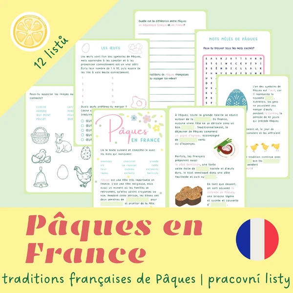 Pâques en France | francouzské Velikonoce | pracovní listy ve francouzštině