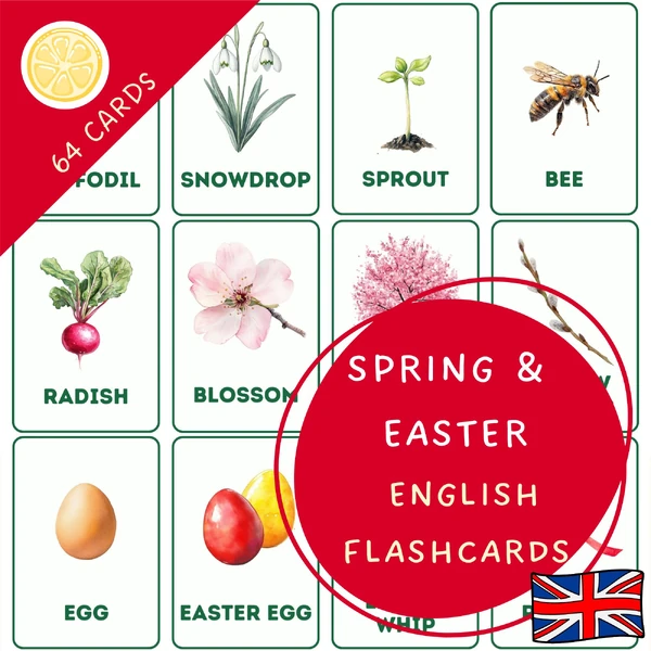 SPRING AND EASTER - ENGLISH FLASHCARDS | obrázkové karty v angličtině