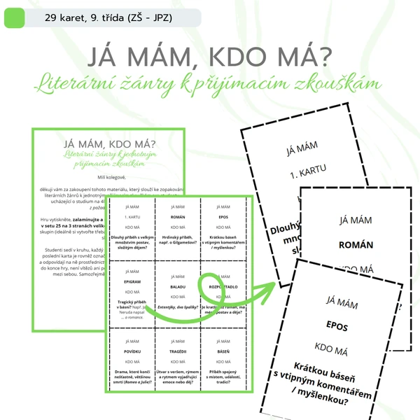 Já mám, kdo má? Literární žánry - přijímací zkoušky