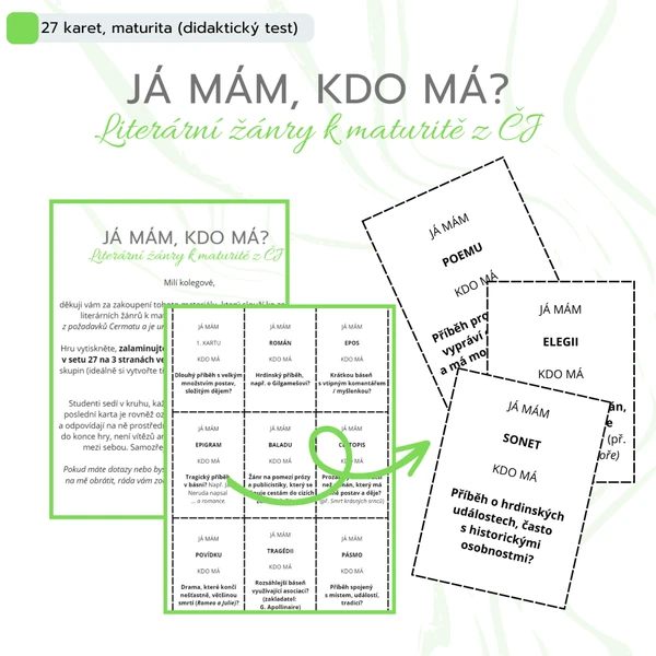 Já mám, kdo má? Literární žánry - maturita (ČJ)