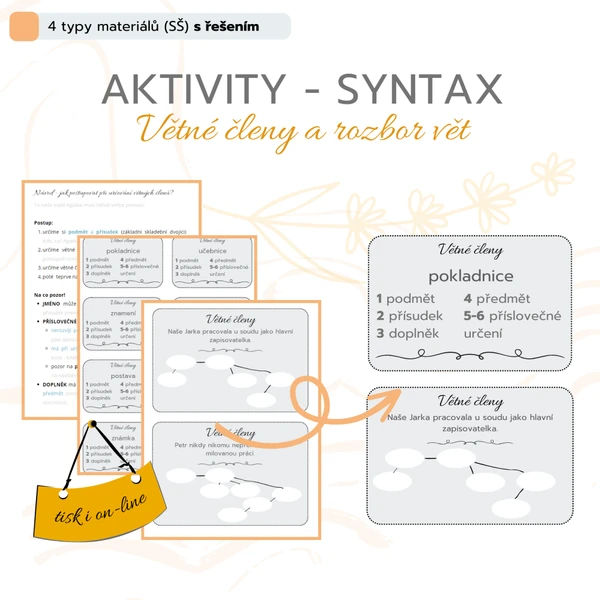 Aktivity - syntax | větné členy a grafický rozbor vět | SŠ