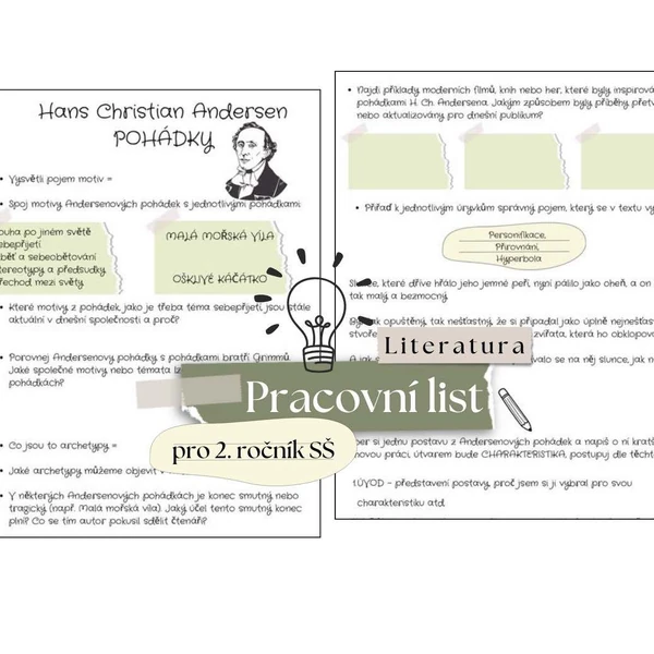 Pracovní list H. CH. Andersen