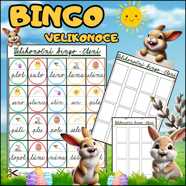 Velikonoční BINGO – čtení 🐰1. třída