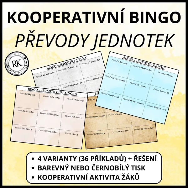 Převody jednotek - Kooperativní bingo