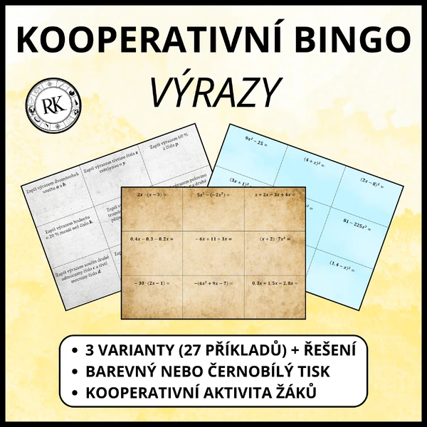 Výrazy - Kooperativní bingo