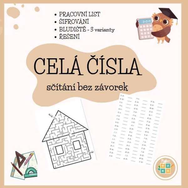 CELÁ ČÍSLA - sčítání bez závorek