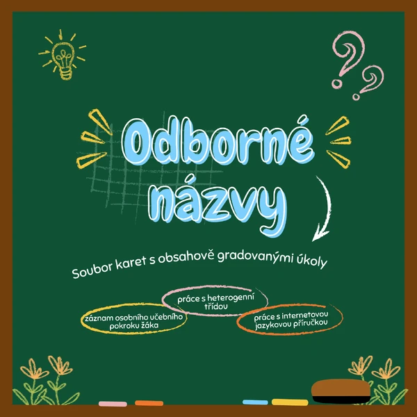 Odborné názvy - soubor karet s obsahově gradovanými úkoly