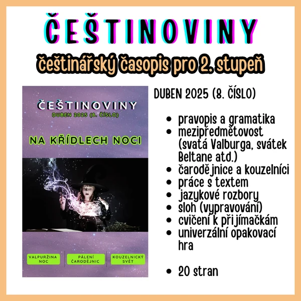 ČEŠTINOVINY 8 (duben 2025) češtinářský e-časopis