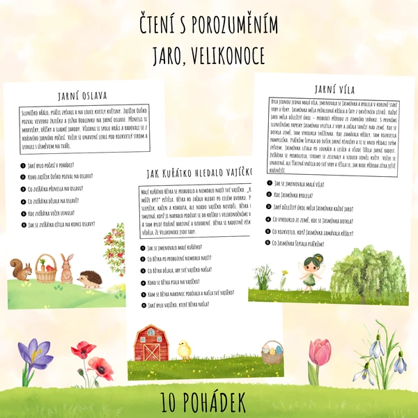 Čtení s porozuměním-Velikonoce, jaro