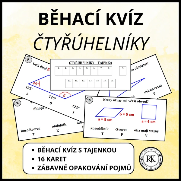 Čtyřúhelníky - Běhací kvíz