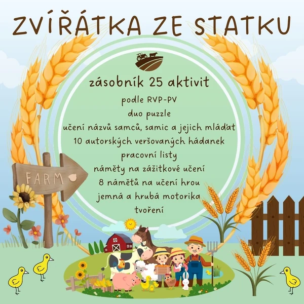 Učíme hrou zvířátka ze statku 