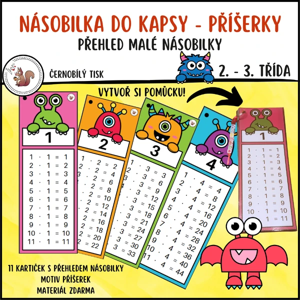 Násobilka do kapsy - příšerky